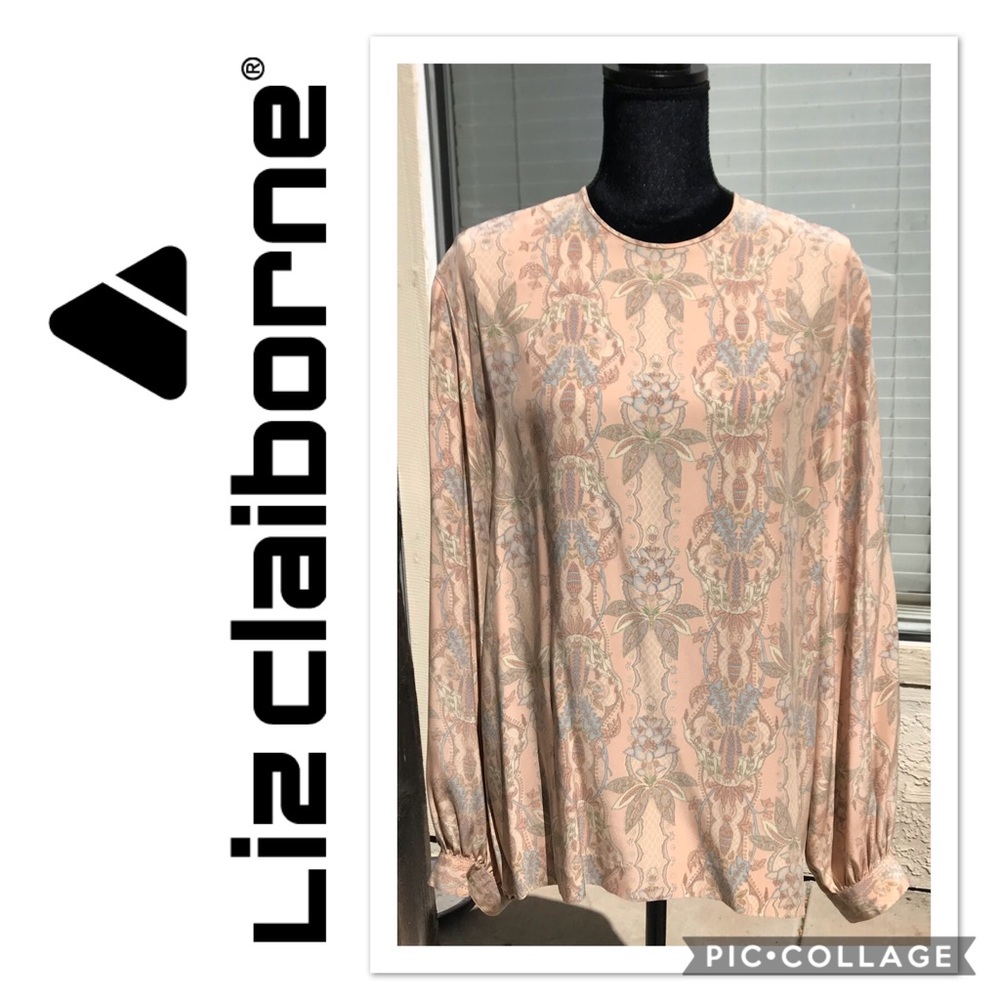 Liz Claiborne 100% Silk Long Sleeve Blouse